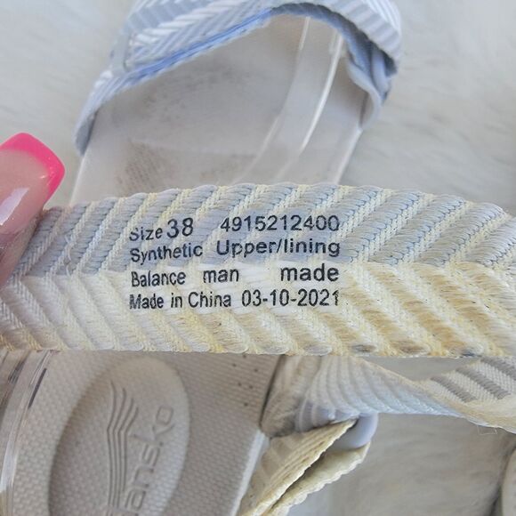 Dansko Racquel Sandal Wmns Sz 8 Sand Herringbone Webbing Comfort Hiking